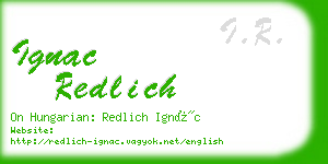 ignac redlich business card